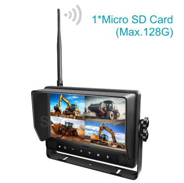 9 インチワイヤレス車載監視ビデオTFT液晶モニター