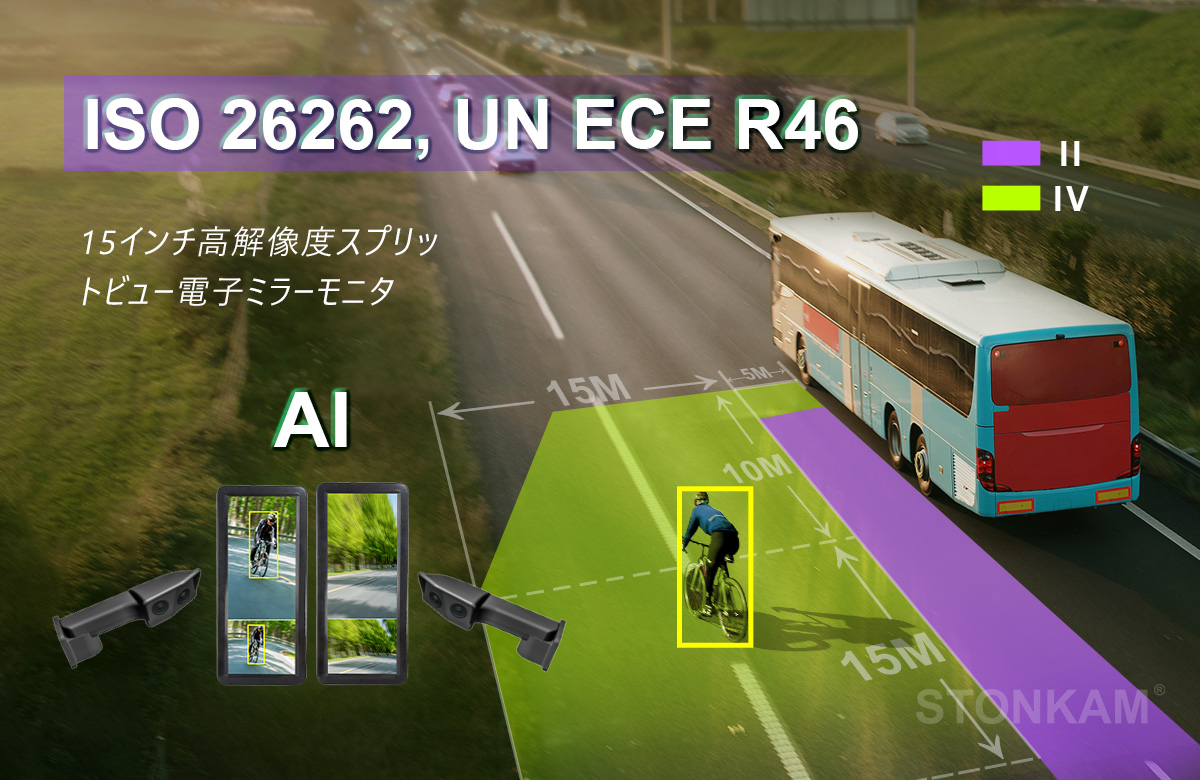 15'' HD 大型車用死角監視智能電子ミラー